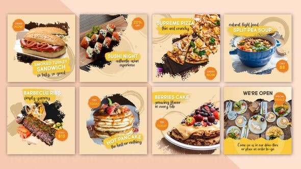 餐馆美食菜单宣传促销AE模板