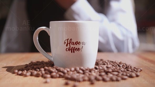 简单咖啡冲泡饮用标志片头AE模板