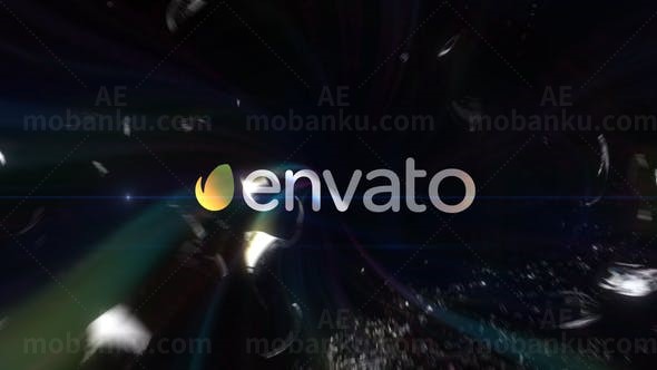 圆形水晶爆炸破碎标志演绎AE模板