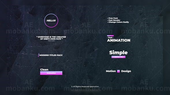 简洁动态标题包展示AE模板