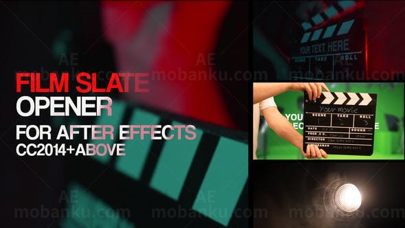 电影工作室影视剪影转场切换片头AE模板