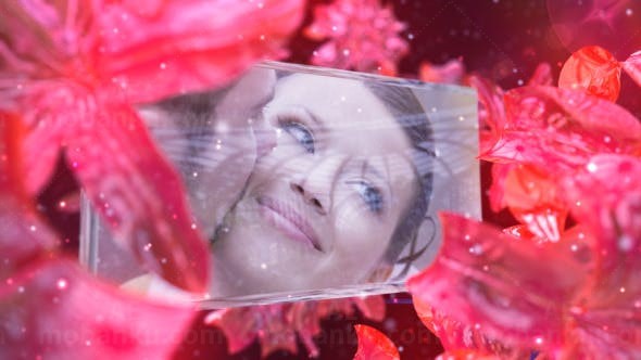 浪漫婚礼立体花朵预告片头AE模板