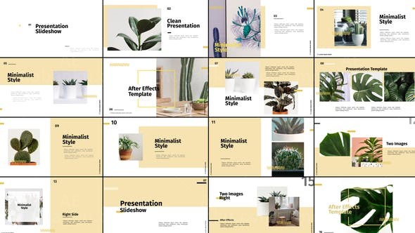 简洁时尚明亮幻灯片展示AE模板