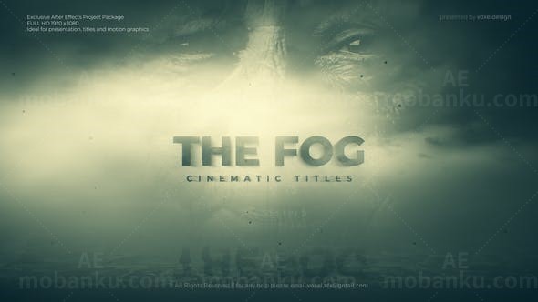 阴暗迷雾电影影视标志展示AE模板