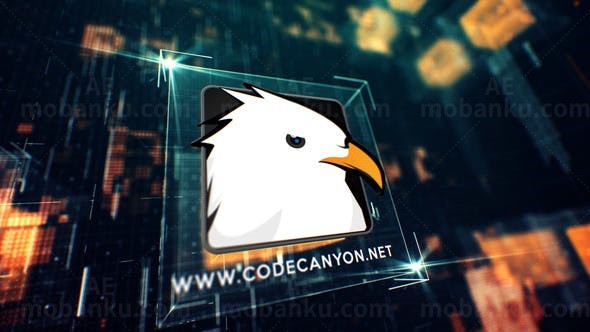 水晶立方旋转展示广播电视栏目标志片头AE模板