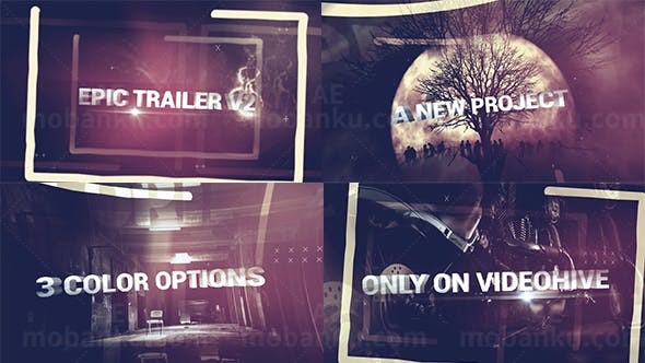 史诗电影震撼递进效果预告片AE模板