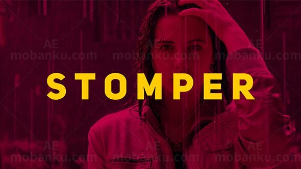 快速踏脚节奏字幕扭曲画面效果片头AE模板