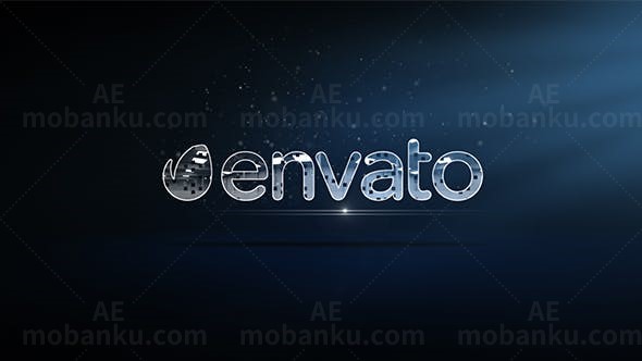 暗紫背景明亮光斑耀眼标志演绎AE模板