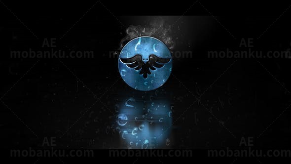 轮廓勾边金属填充模糊倒影艺术标志AE模板