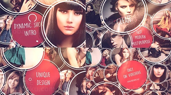 双圈相框头像简短动态展示片头AE模板