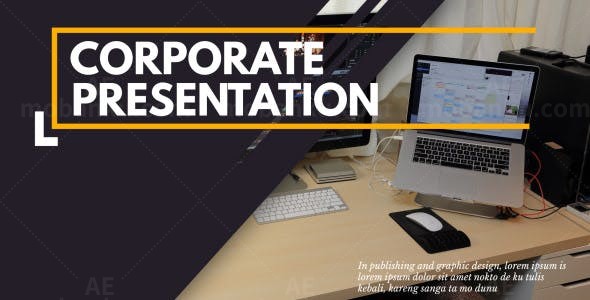 商业企业办公场景图片幻灯片展示AE模板