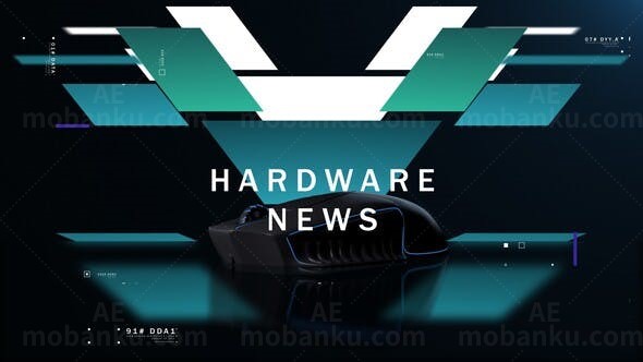 计算机硬件组件三维展示片头AE模板