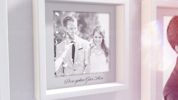 壁挂浪漫结婚照片动态展示AE模板