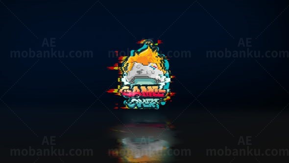 动态故障毛刺反光效果标志AE模板