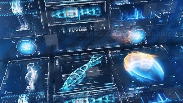 科技医疗界面动画元素展示AE模板