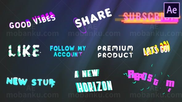 创意标题效果叠加展示包AE模板