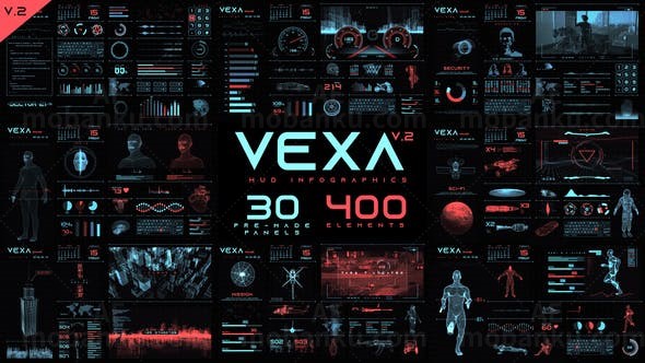 信息图界面动画元素展示AE模板