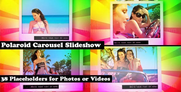 甜蜜色彩背景相片旋转轮播视频AE模板