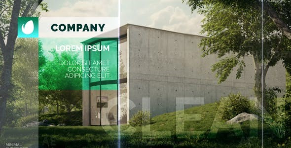 简洁优雅镜面分隔效果幻灯片AE模板