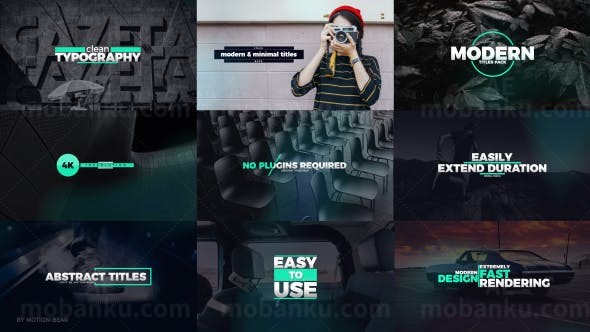 独特现代风格文字标题展示AE模板