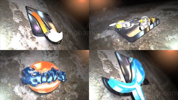 三维光泽标志展示AE模板