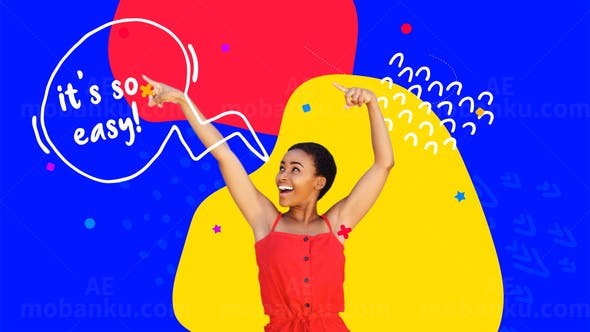 多彩平面流体效果视频展示AE模板