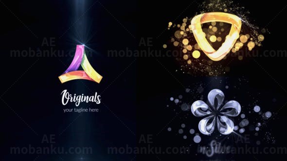 发光粒子效果光柱揭示标志AE模板