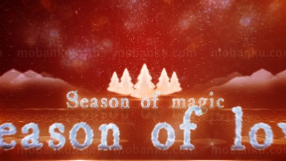 超炫粒子圣诞节文字展示AE模板