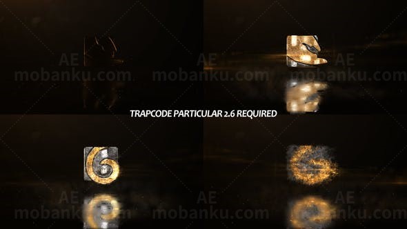 粒子发光消融挥发效果标志AE模板