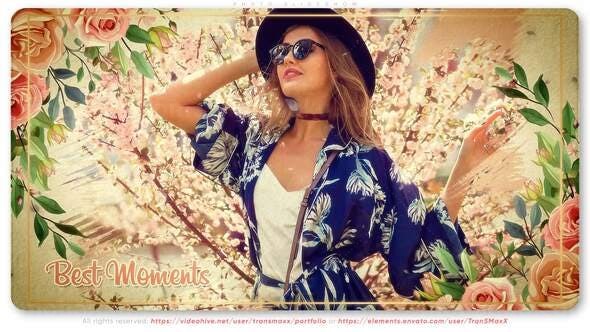 温馨恋爱照片白色花瓣飞舞叠加效果幻灯片AE模板