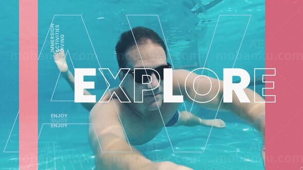 海洋沙滩放松夏日旅行片头展示AE模板