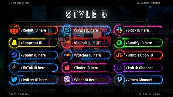 霓虹闪烁效果字幕包展示AE模板