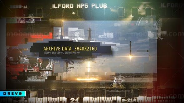 故障马赛克效果数据科技片头AE模板