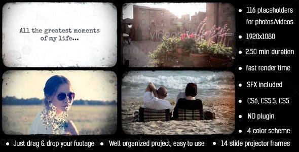 复古效果相册AE模板