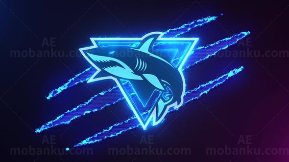 彩色故障毛刺效果标志演绎AE模板