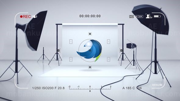 工作室摄影相机快门效果标志AE模板