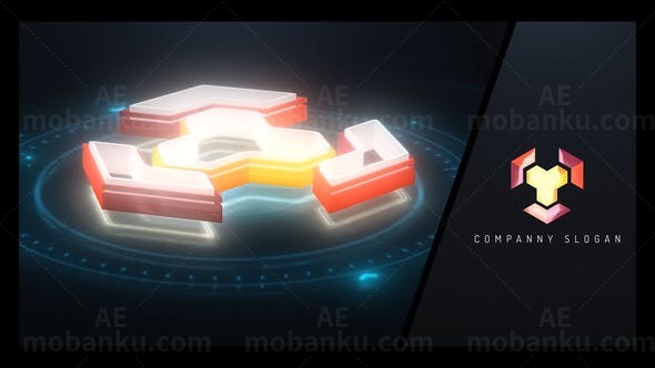 科技标志立体构建效果AE模板