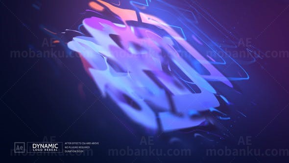 动态流体波纹效果层叠揭示标志展示AE模板