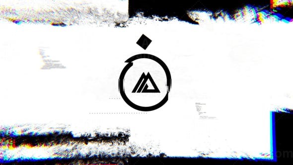 故障效果方块形状冲击效果标志AE模板