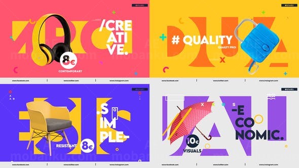 卡通风格彩色产品推广宣传促销AE模板