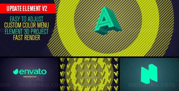 3D文字动画快速切换AE模板