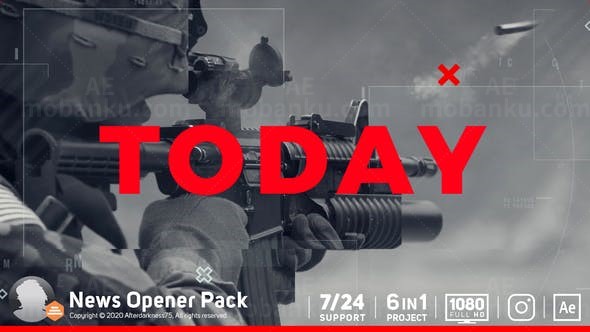 新闻片头栏目特效包装展示AE模板