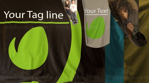 展开横幅字体文本标题AE模板