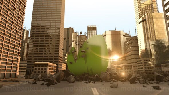 城市路面破土揭示标志展示AE模板