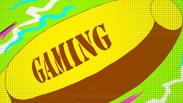 卡通漫画风格子弹射击揭示标志AE模板