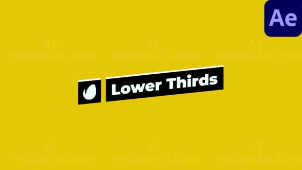 四边形边框自适应标题字幕展示AE模板