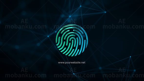 数字矩阵指纹标志展示AE模板