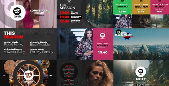 动态电视节目栏目包装展示AE模板