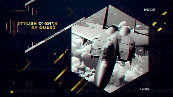 活力动态飞机战争图片片头AE模板