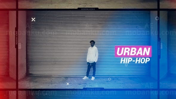 都市嘻哈快速节奏城市场景展示AE模板